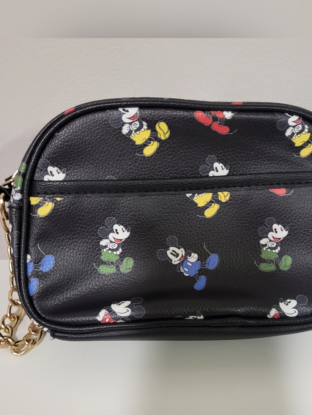 Disney Mickey Mouse Print Black Crossbody Bag